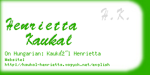 henrietta kaukal business card